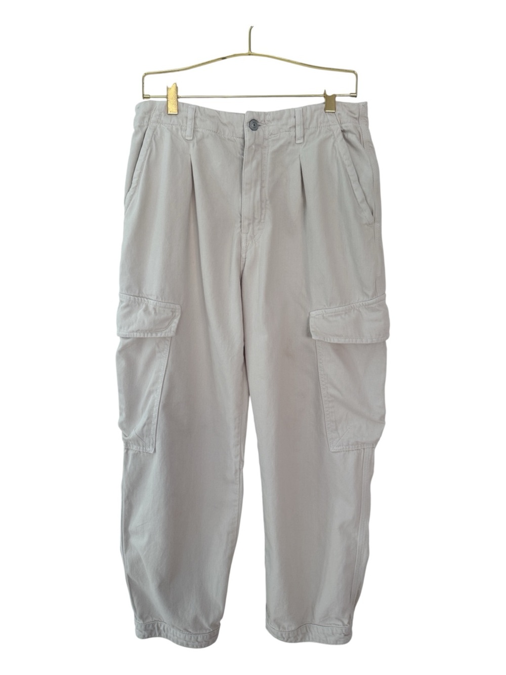Free People Men's Light Gray Cargo Pants - Relaxed Utility